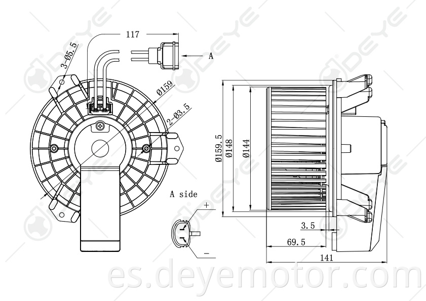 700185 75816 4R3Z19805AA 4R3Z19834BA FO3127106 motor de ventilador de coche universal 12v para FORD MUSTANG